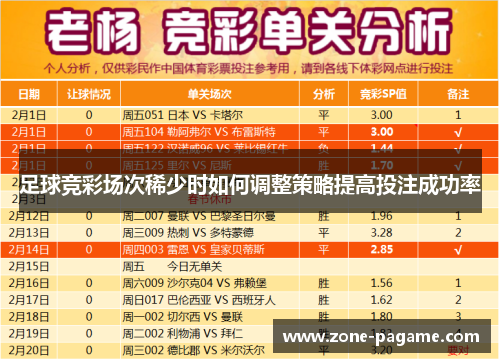 足球竞彩场次稀少时如何调整策略提高投注成功率